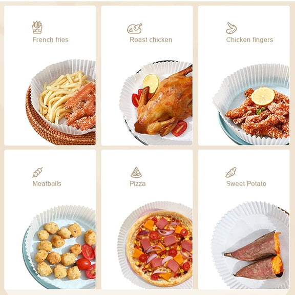 WEIWEIGG 6.9" Disposable Paper Liners, 100PCS Air Fryer Liners, Square Cake Pan Liners, Non-Toxic, Heat Resistant to 428°F, for Baking, Roasting, Camping, Dishwasher Safe, Baking Accessories