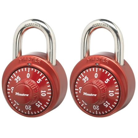 Master Lock Aluminum 48 mm Combination Lock, 19 mm Shackle, 2 Pack Padlock