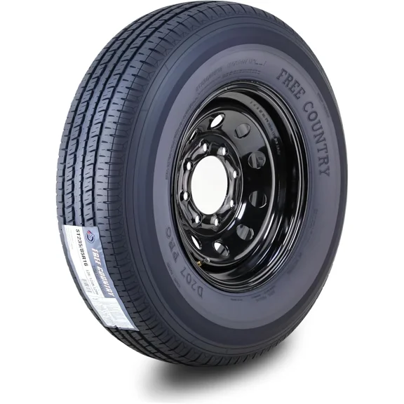 Free Country Trailer Tire Wheel Assembly ST235/85R16 12-Ply F 128N 8 Lug on 6.5" PCD Black Mod Rim