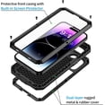 thumbnail image 2 of Phone 14 Pro Max Metal Case, Heavy Duty Shockproof, Rugged with Built-in Screen Protector, Full Body DustProof - Silver, 2 of 14