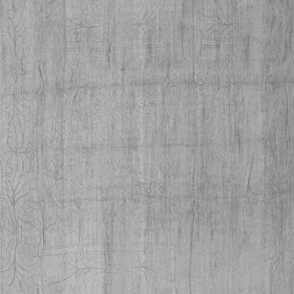 Ahgly Company Indoor Square Abstract Gray Modern Area Rugs, 4' Square
