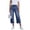 04-Royal Blue, variant on Women High Rise Capri Denim Jeans, Versatile Raw Hem Relaxed Wide Leg Casual Cropped Trousers 01-Black L