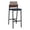 Walnut-Batik, variant on Avon Reception Cafe Stool UPH Seat HPL Back / Black Steel / Mahogany / Brown