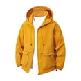 thumbnail image 6 of Men's Lightweight Windbreaker Sun Protection Hooded Zip Up Jacket Active Outdoor Shell with Utility Flap Pockets for Hiking Travel, Gold, XXXL, 6 of 6
