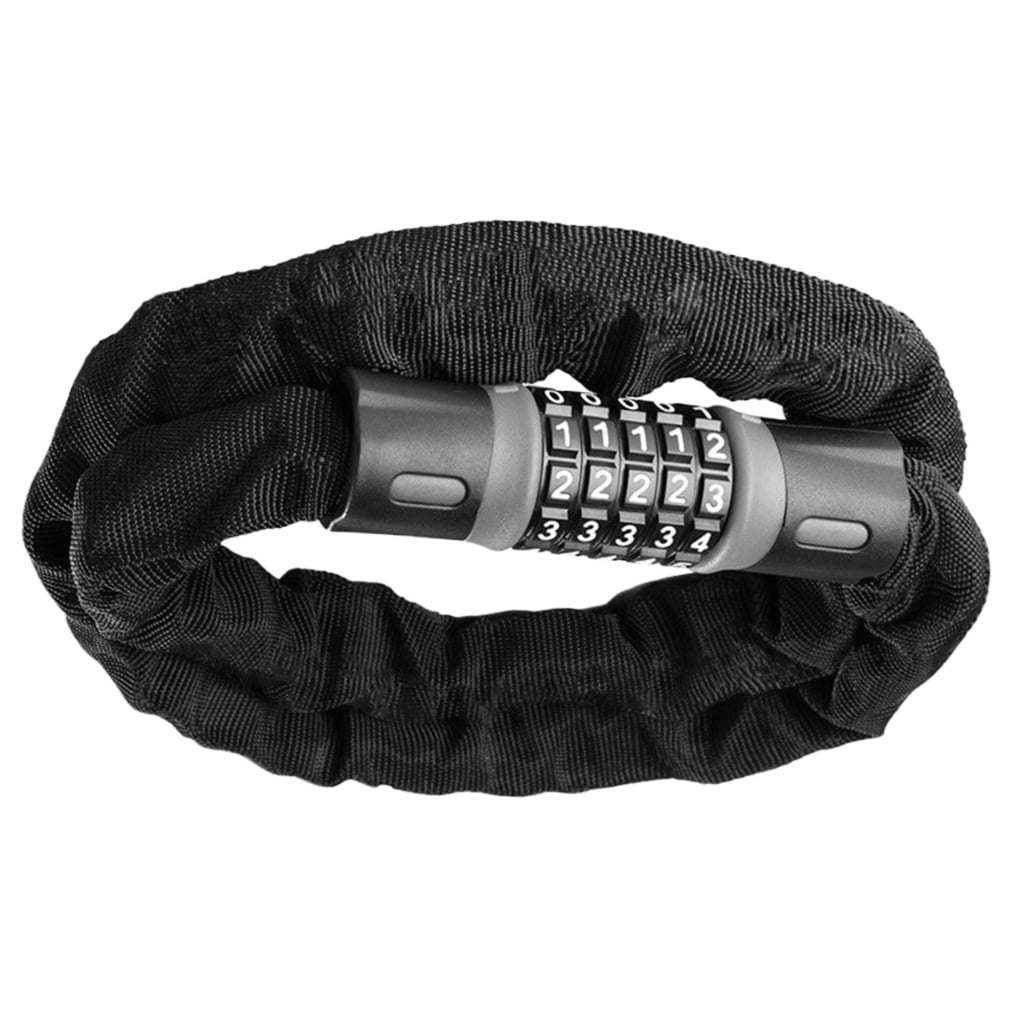 Via Heavy Duty Combination Lock Bike Cable Chain, Secure Lock in Grey for Outdoor and Urban Use