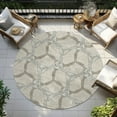 thumbnail image 6 of Addison Rugs Chantille Indoor/Outdoor Transitional Geometric Beige Washable Round Rug, 8' x 8', 6 of 6