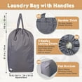 thumbnail image 2 of UniLiGis Bolsa de lavandería de viaje lavable con asas y cordón (paquete de 2), resistente, lo suficientemente grande como para contener 3 cargas de ropa, cabe en una cesta de lavandería o cesto de ro, 2 of 5