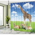 thumbnail image 5 of Ambesonne Giraffe Shower Curtain, Zoo Animals, 69"Wx84"L, White Blue Brown, 5 of 5