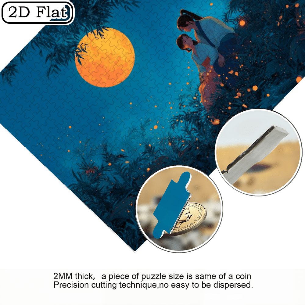 A Box of 1000pcs Adult Jigsaw Puzzle Featuring a "Starlight in the Trees" Design, High Difficulty Level, Suitable for Adults, Family Entertainment.29.4*19.6 in