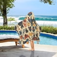 thumbnail image 3 of Yayeee Kids Hooded Towels Toddler Soft Absorbent Beach Bathing Wrap 50" x 23.5", Red Geometric, 3 of 5