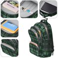 thumbnail image 4 of Green and Black Checkered Pattern Backpack for School, Cute School Bag with Adjustable Shoulder Straps and Padded Back, 16.9"x12.6"x5.9", 4 of 5