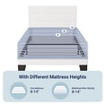 thumbnail image 6 of Allewie Twin Size Platform Bed Frame with Velvet Upholstered Headboard, No Box Spring Needed, White, 6 of 8