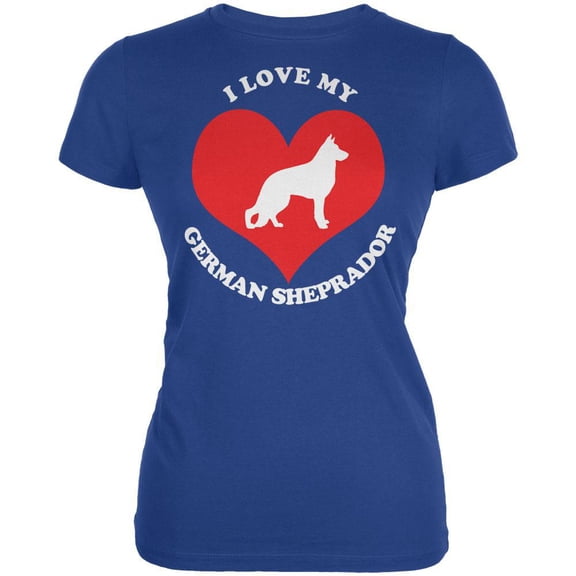 Valentines I Love My German Sheprador Royal Juniors Soft T-Shirt - X-Large