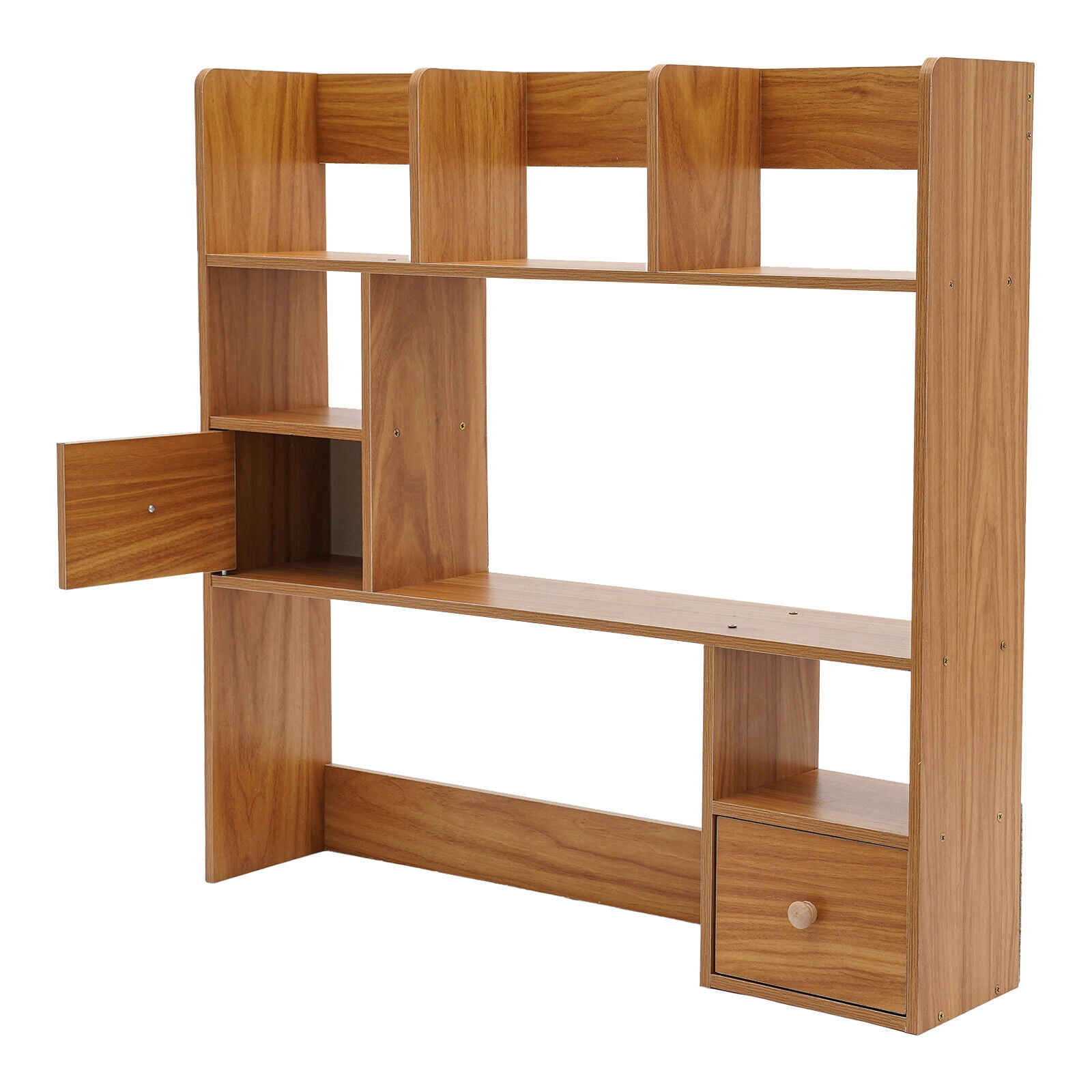 1 PCS Desktop Bookshelf Open Storage Compartment Home Office Desk Organizer Shelf(Pine Color), 83*17*80cm/32.68*6.69*31.5in, About 10kg/22.05lbs Load Capacity