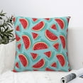 thumbnail image 4 of Wukai Watermelon Premium Polyester Fleece Pillow Covers with Hidden Zipper Closure,Luxuriously Soft and Durable-18"x18", 4 of 7