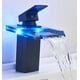 thumbnail image 1 of Washbasin tap, black ceramic glass, with LED and hose, without hose, 1 of 5