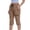 Khaki, variant on cfhntfmh Capri Pants for Women Elastic Waist Drawstring Summer Pants Casual Hiking Cargo Pants with Zip Pockets
