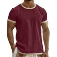 thumbnail image 3 of srobpty Mens Summer Solid Color Linen Round Neck Button Short Sleeve Blouses and Shirts Lightweight for Summer Wear, 3 of 5