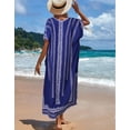 thumbnail image 5 of Plus Size Swimsuit Cover Up for Women Vintage Print Bathing Suit Cover Ups Casual Boho Kaftan Swimwear Beach Coverup Shermie, 5 of 6
