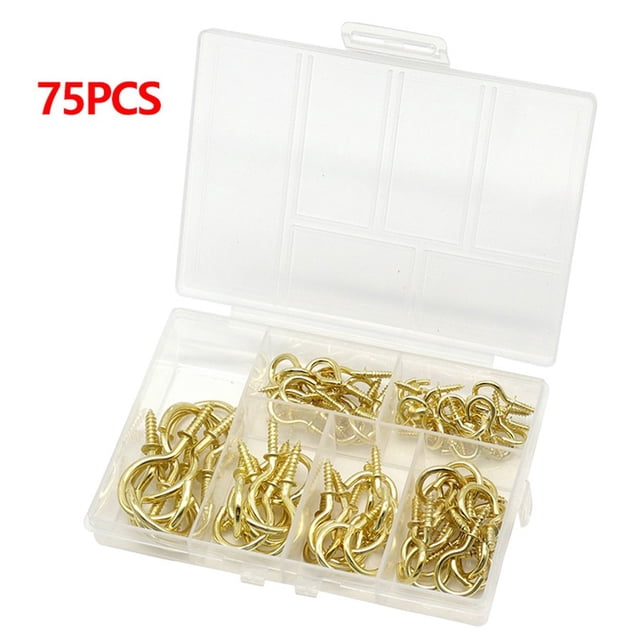 75 Pcs 6 Spécifications Crochets à Vis Crochet de Tasse Crochet à Épaule Vis Tasse Prolonger un Crochets