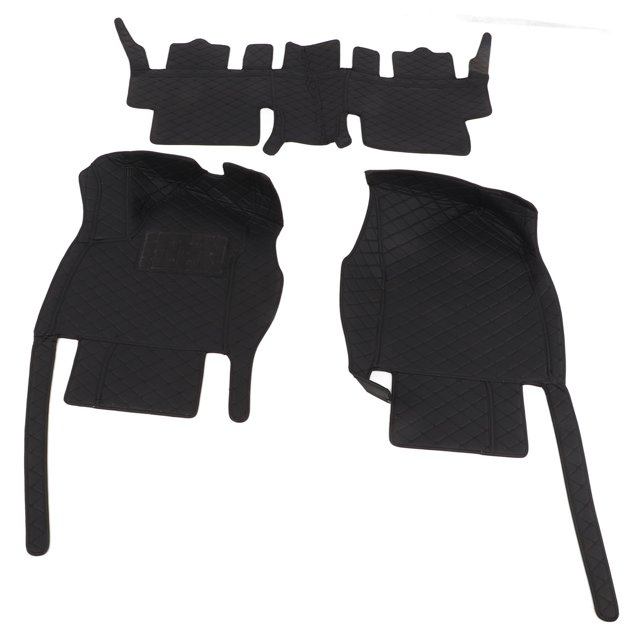 Alfombrillas Negras Para Coche, Alfombrillas De Cuero PU Para Coche Con Patrón De Diamante Para Coche ANGGREK Odorless Floor Mat