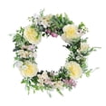 thumbnail image 1 of Artificial Peony Floral Purple Home Round Garden Decor Wedding Party Lifelike 41cm Spring Silk Flower Door WreathYellow, 1 of 5