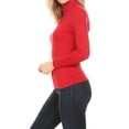 thumbnail image 3 of Women's Casual Solid Long Sleeve Fitted Turtleneck Sweater Top, 3 of 5
