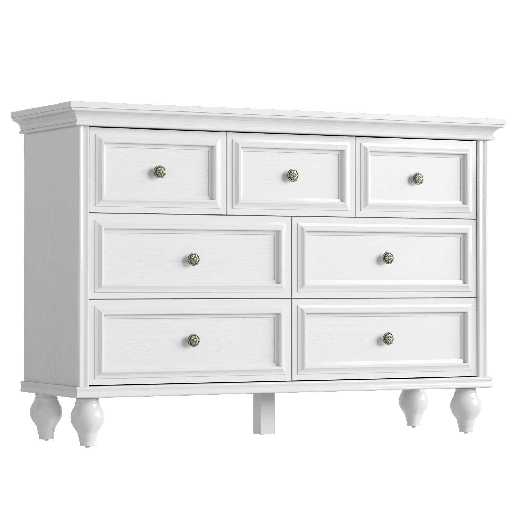 Yesfashion French Vintage Dresser with 7 Drawers for Bedroom, Vintage