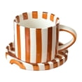 thumbnail image 2 of Espresso Cups Ceramic Coffee Mug Series European Striped Dot Coffee Cup And Saucer Mug Cake Plate Afternoon Tea Set Tea Cup And Saucer,1PC，Orange, 2 of 9