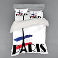 thumbnail image 2 of Ambesonne Hipster Bedding Set 3 Pcs, Paris Eiffel Tower Image, Twin, Black Navy Blue Red, 2 of 3