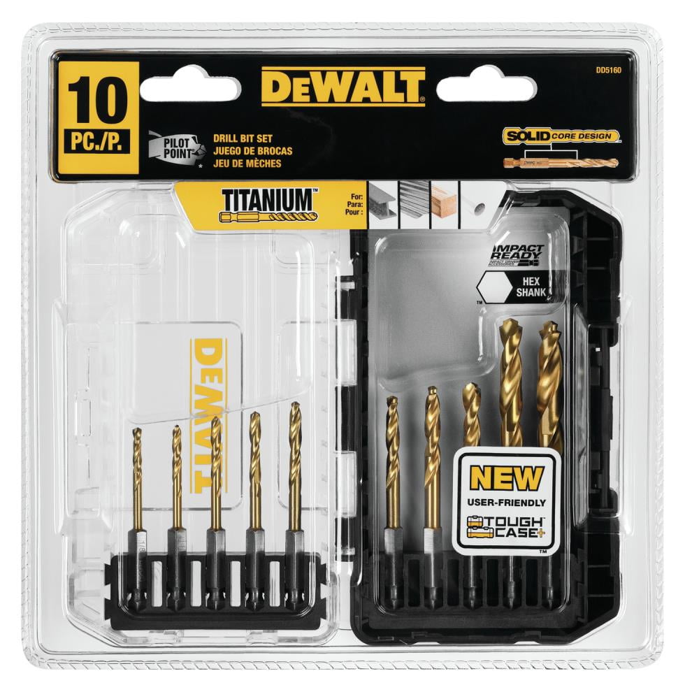DeWalt Titanium Drill Bit Set, 10Piece Impact Ready