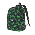 thumbnail image 1 of Vsdgher Dino Christmas Party Print Canvas Backpack Travel Rucksack Unisex Knapsack 15.7/17.7Inch Laptop Backpack for Work,College-Small, 1 of 5