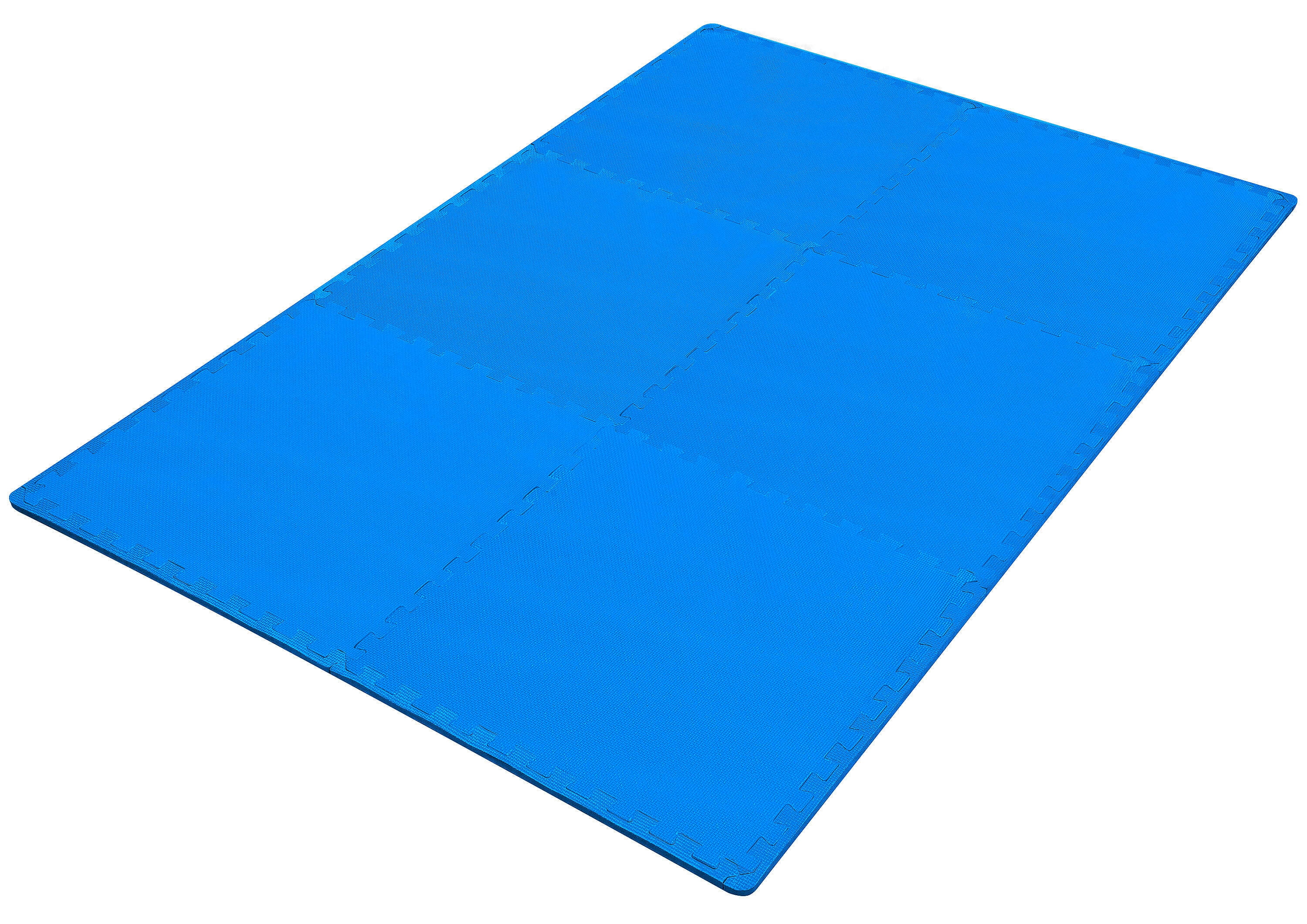 Puzzle Exercise Mat with EVA Foam Interlocking Tiles for MMA, Exercise, Gymnastics and Home Gym Protective Flooring, 1" Thick, 24 Square Feet, Blue