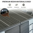 thumbnail image 3 of 8x4 FT Resin Outdoor Storage Shed with Floor, Waterproof Garden Bike Shed with Lockable Door and 2 Windows, Easy Assembly Tool Shed for Bike, Tools, Garden Accessories, 3 of 7