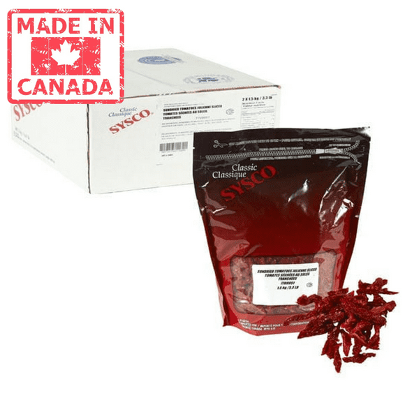 Sysco Classic Julienne Slice Sun-Dried Tomatoes 1.5 KG/3.3 LBS (2/Case) - Gourmet Quality