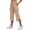 Khaki, variant on Floleo Women's solid cropped pants with elastic drawstring waist side pockets and side slits for summer casual daily wear relaxed fit capri trousers