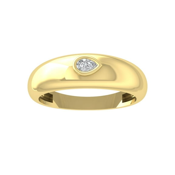 ARAIYA FINE JEWELRY 10K Yellow Gold Princess-shape Lab Grown Diamond Band Ring (1/10 cttw, VS Clarity, D-F Color) Size 9