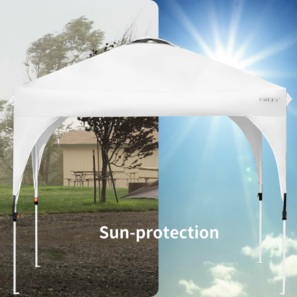 Aimee Lii 8 x 8 Feet Outdoor Pop Up Tent Canopy Camping Sun Shelter with Roller Bag, Backyard Canopy Gazebo, White