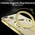 thumbnail image 2 of Magnetic Case for iPhone 15 Case Magsafe with Invisible Stand Kickstand Camera Protector Plating 10FT Shockproof Soft Rubber Clear Protective Phone Case (Gold), 2 of 12