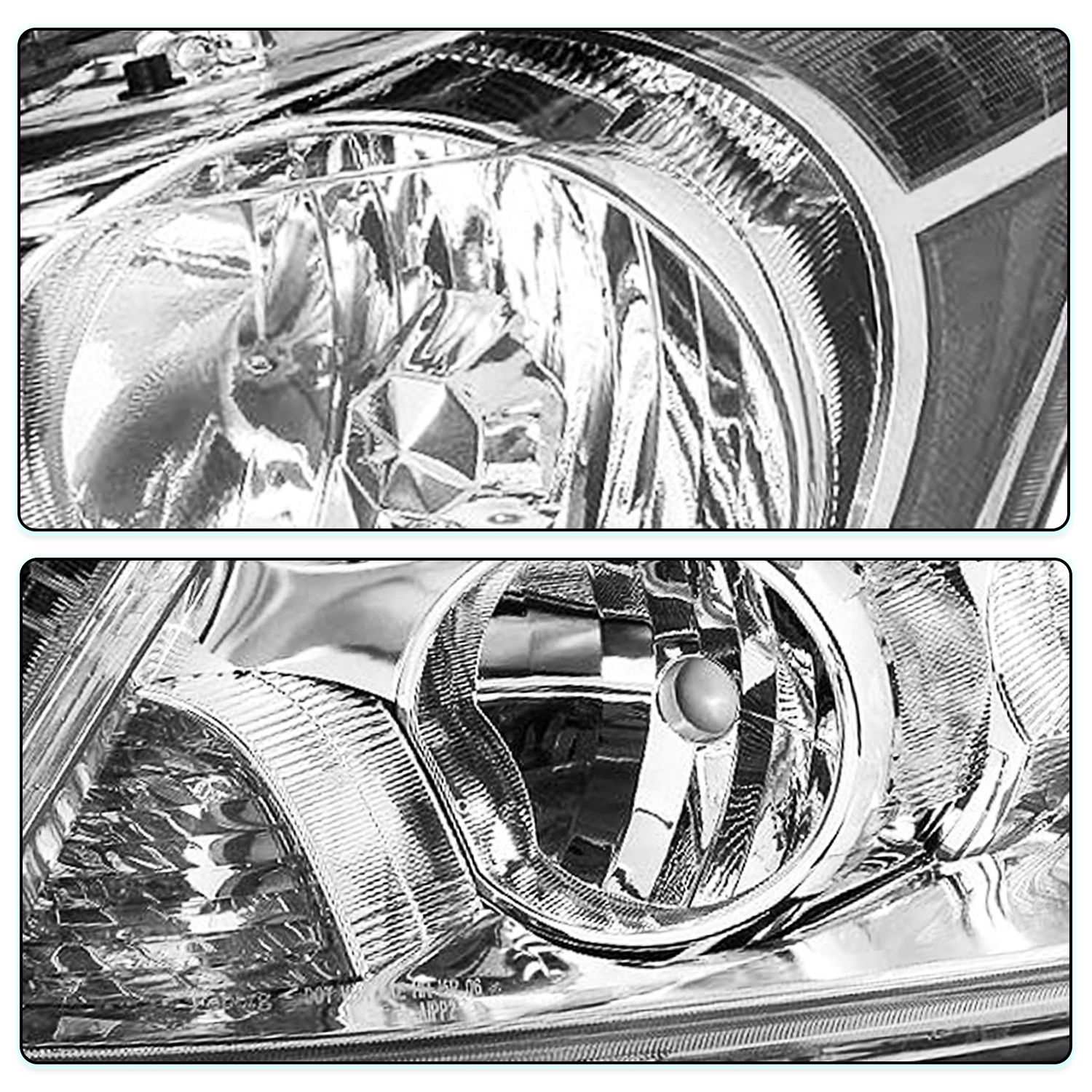 BRYGHT Chrome Clear Headlights Fits 2008-2012 Honda Accord 4-Door Sedan