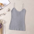 thumbnail image 2 of GigrtiJin Women's V-Neck Knitted Vest Sleeveless Solid Color Camisole Top Spring Fall Slim Spaghetti Strap Tank Tops, 2 of 3