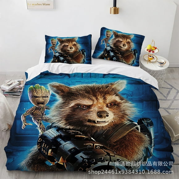 Guardians Of The Galaxy Bedding Quilt Cover, Three-Piece Set, Soft Microfiber, 3D Printed Duvet Cover-Youyoupin