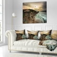 thumbnail image 3 of Designart Ocean Hitting Rocky Hill - Seashore Photo Throw Pillow - 18x18, 3 of 5