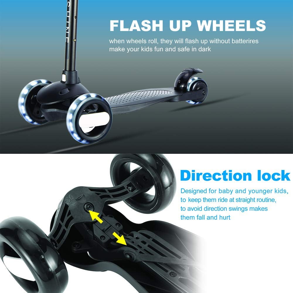 HighTech Mega GlideKick Scooter With Light - Black