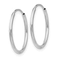 thumbnail image 2 of 14k White Gold Endless Tube Hoop Earrings Round, 2 of 7