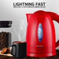 thumbnail image 2 of Ovente Electric Water Kettle 1.7 Liter with LED Indicator Light, 1100 Watts Fast & Concealed Heating Element, BPA-Free, Auto Shutoff Function and Boil Dry Protection, Red (KP72R), 2 of 6