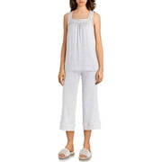 Kate Spade New York Solid Jersey Capri Pajama Set, Small Grey Heather