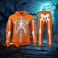 thumbnail image 2 of MEZZALL Kids 3D Skeleton Print 2 Piece Tracksuit Set, Long Sleeve Graphic Hooded Pullover Sweatshirt & Jogger Pants Matching Outfit, Soft Halloween Outfit for Boys Girls Relaxed Fit Clothes Sets, 2 of 3