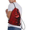 thumbnail image 2 of Bingfone Abstract Red Textured Canvas Drawstrings Backpacks Bags for Men Women Gym Drawstrings Bag-Small, 2 of 8