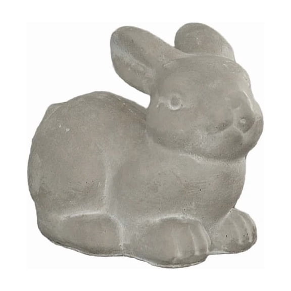 Cement Rabbit Figurine, Gray Decorative Bunny Statue for Home & Shelf Décor